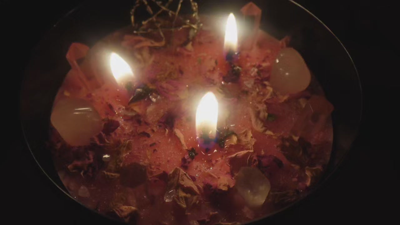 Load video: Little video of a magical three wick candle